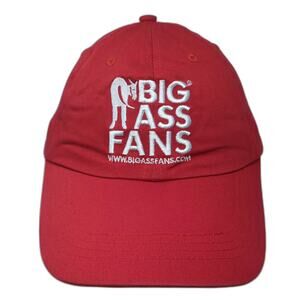 Big Ass Fans Baseball Cap Red White OS Fitted Embroidered Stretch Fit Hat OSFM